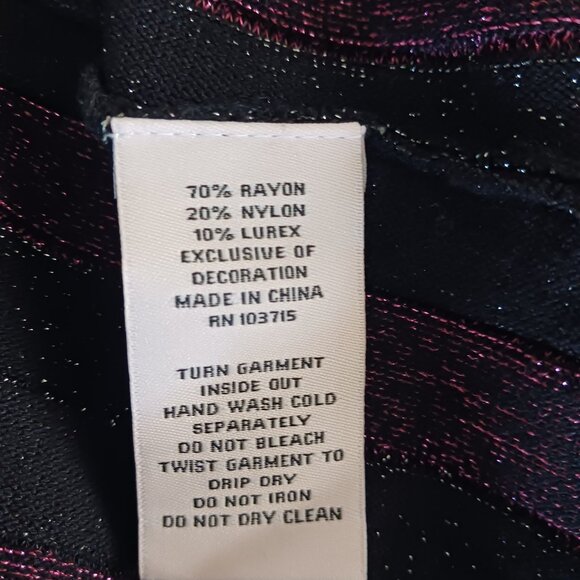 Nannette Lapore NWT Knit Pleated Sparkle Midi Skirt, Lerouge/Silver/Black, Large - Picture 16 of 16